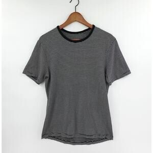 Lululemon‎ Mens 5 Year Basic Tee XS Hyper Stripe Black White Vitasea Nautical